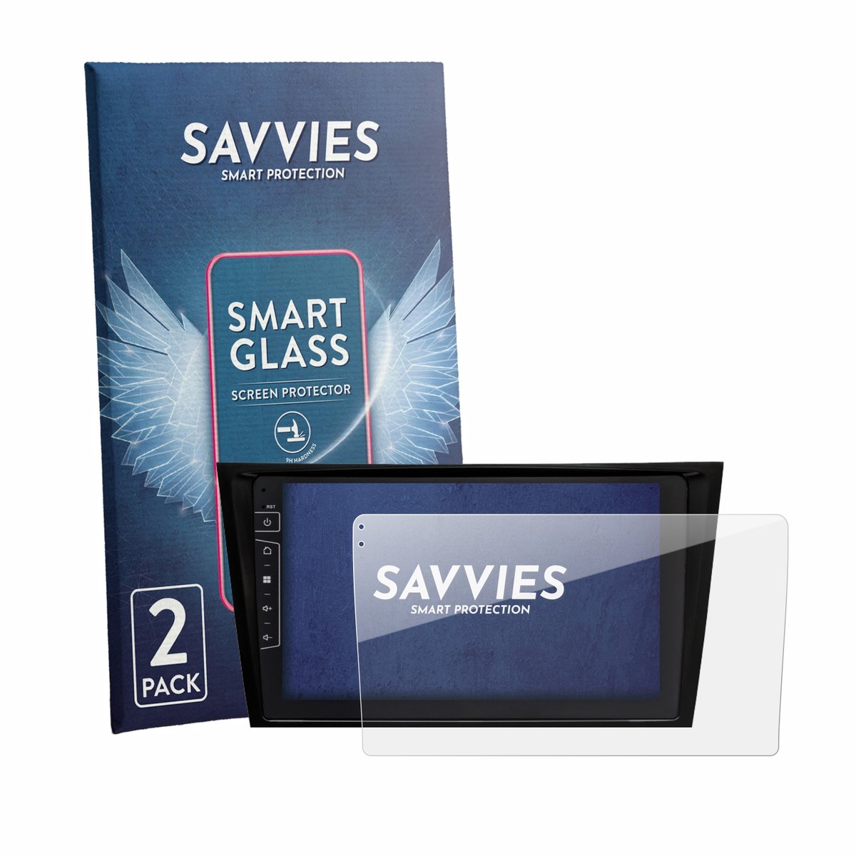 2 Stuks Savvies Screenprotector - geschikt voor Dynavin D10-W211 Premium - beschermfolie glas transparant