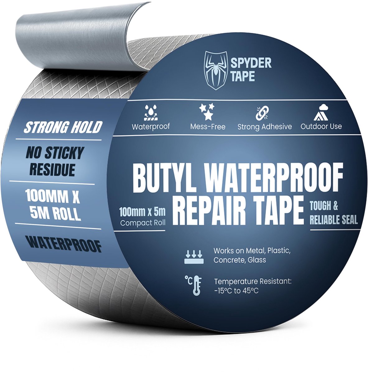 Spyder Tape Butyl Tape 100mm x 5m – Waterproof All Weather Sealing Tape for Roof Repair, Windows, Caravans, RV, Marine - ShopVlot