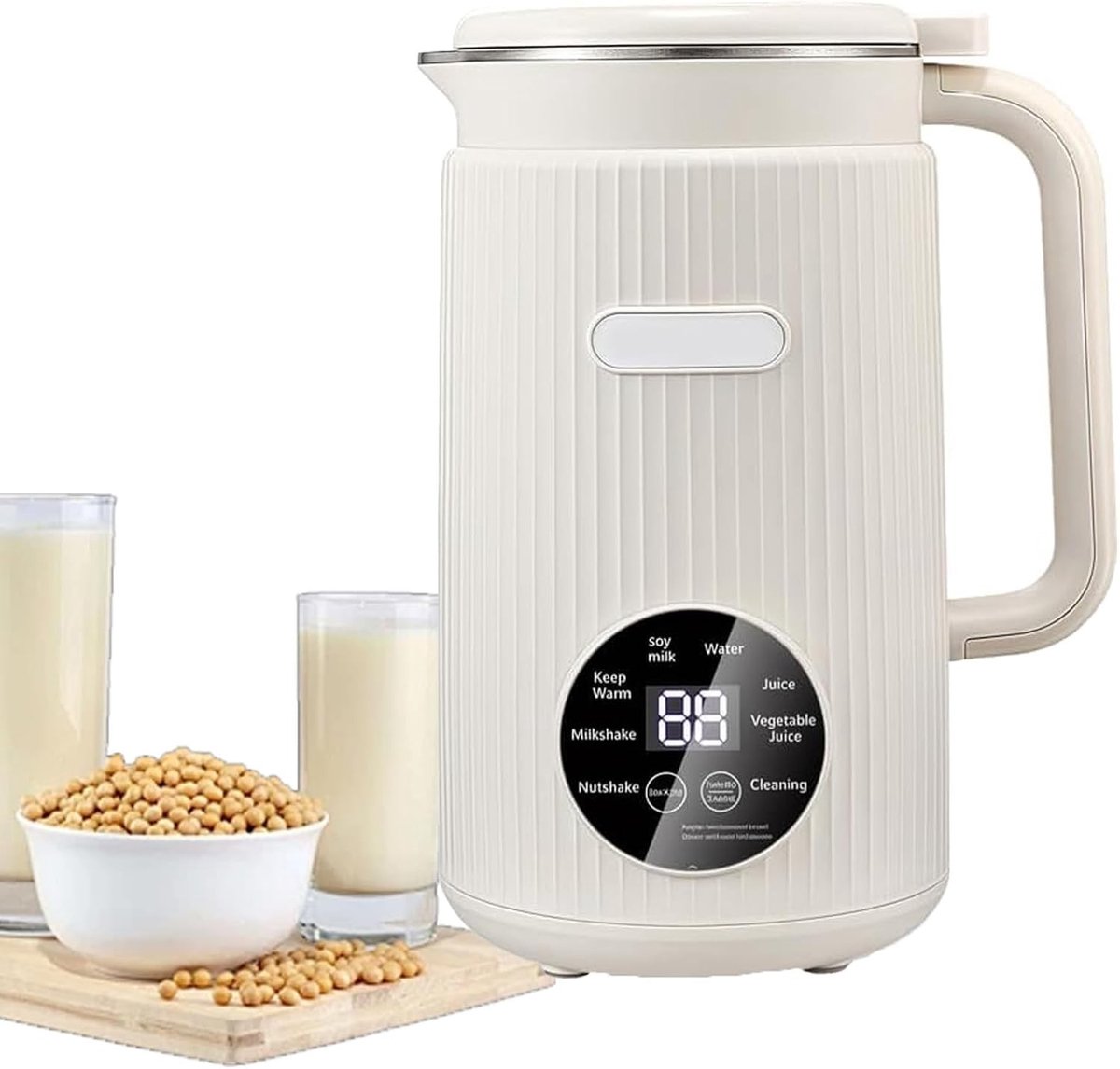Notenmelkmachine - Wit - 1200 ml - Automatische Plantenmelkmaker met Digitale Display - Voor Gezinnen