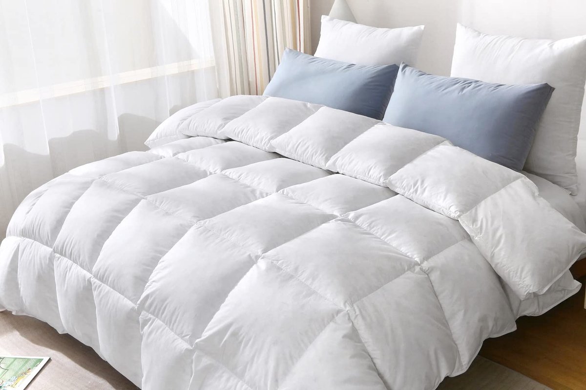 Homespace Direct Eendenveren en donzen dekbed dekbed warm 13,5 tog winter beddengoed (Super King) - ShopVlot
