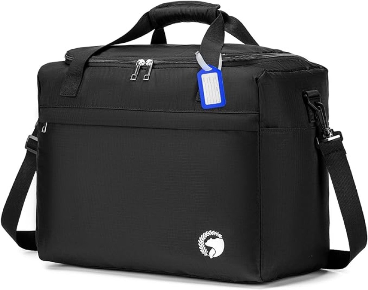 Reistas 40x30x20 cm Handbagage 25L Waterdicht voor Ryanair, Wizz Air, Transavia - Sporttas met Schouderband, Zwart