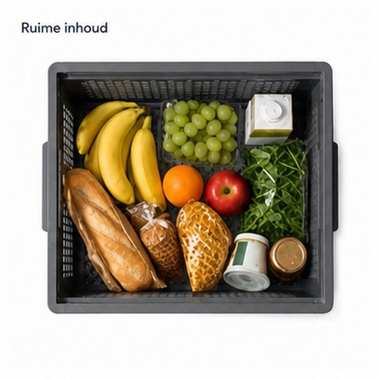 Vintag Fietskrat - 26 Liter - 40 x 30 x 22 cm - Kunststof - Donkergrijs — afbeelding 5