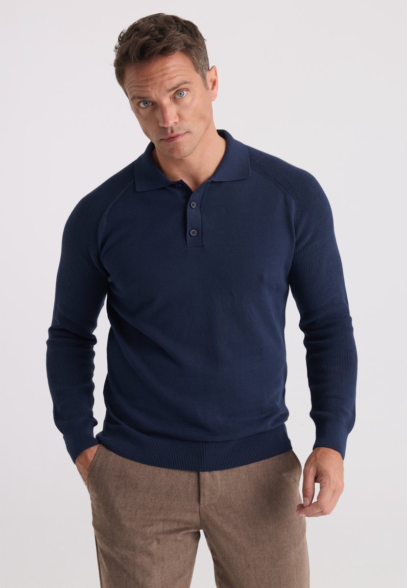 Felix Hardy Trui Met Polokraag - 100% Katoen Heren Navy - M