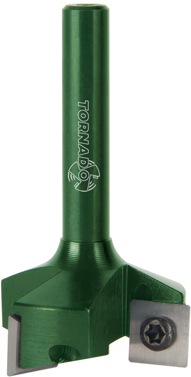 Vlakkopsnijder - Groen - 35 mm - Met 3 Afgeronde Hardmetalen Messen - Voor Bovenfrees en CNC