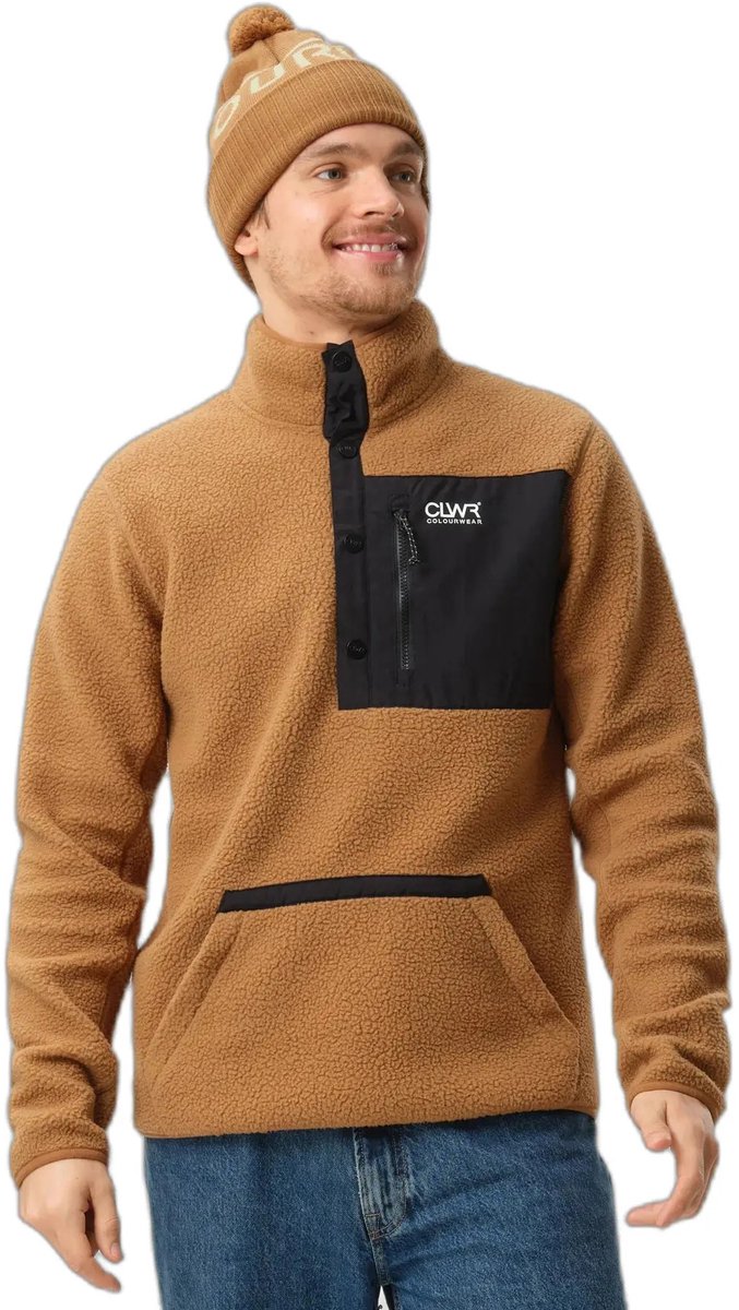 CLWR Snap Pile Fleece trui Workwear Bruin