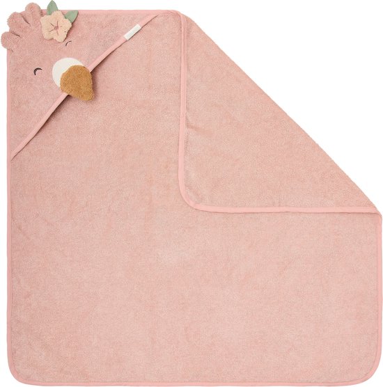 Little Dutch Badcape Flamingo - 100x100 cm - Roze van Little Dutch — afbeelding 3