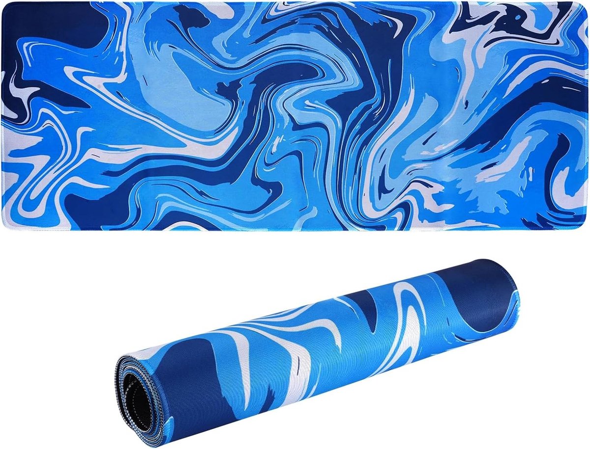 Grote Gaming Muismat XXL 800 x 300mm, Waterdicht en Antislip, Ideaal voor PC en Laptop met Naaigranden voor Precisie en Snelheid