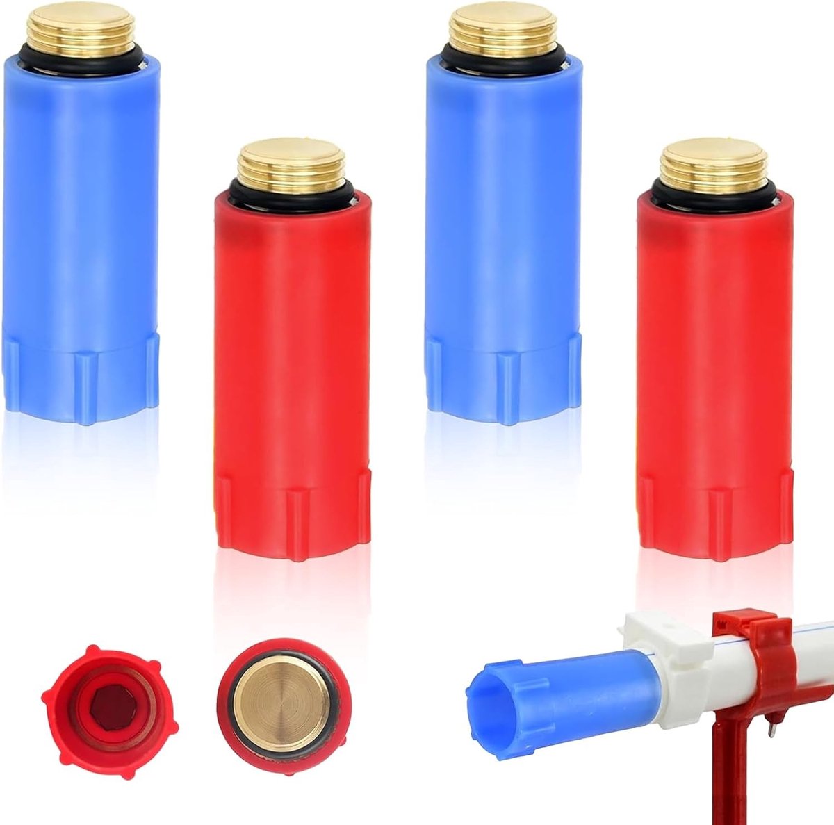 4 stuks messing bouwstoppen 1/2 inch met schroefdraad, blinde stop voor leidingen, afdichting en installatie accessoires