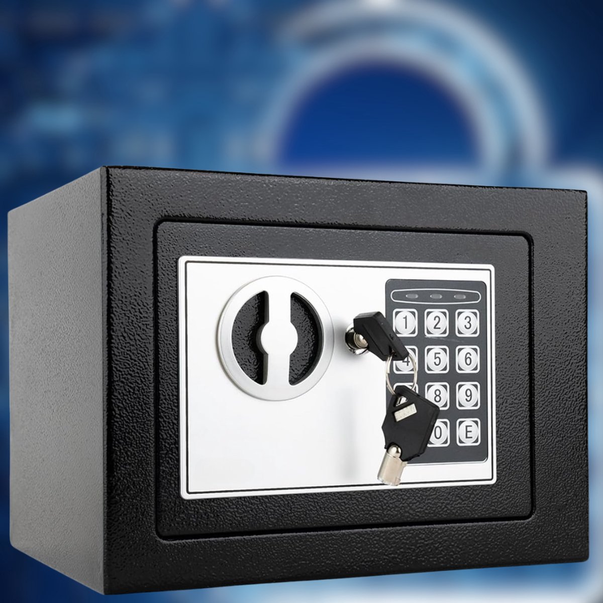 CLGP® Kluis met Vingerafdruk - Brandwerend - Safe met Noodsleutel - Zwart met zilver
