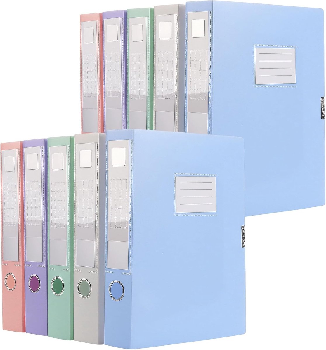 10 stuks A4-doosbestanden, opvouwbare plastic mappen voor documentorganisatie, papieropslag, 31,8 x 23,8 x 5,5 cm