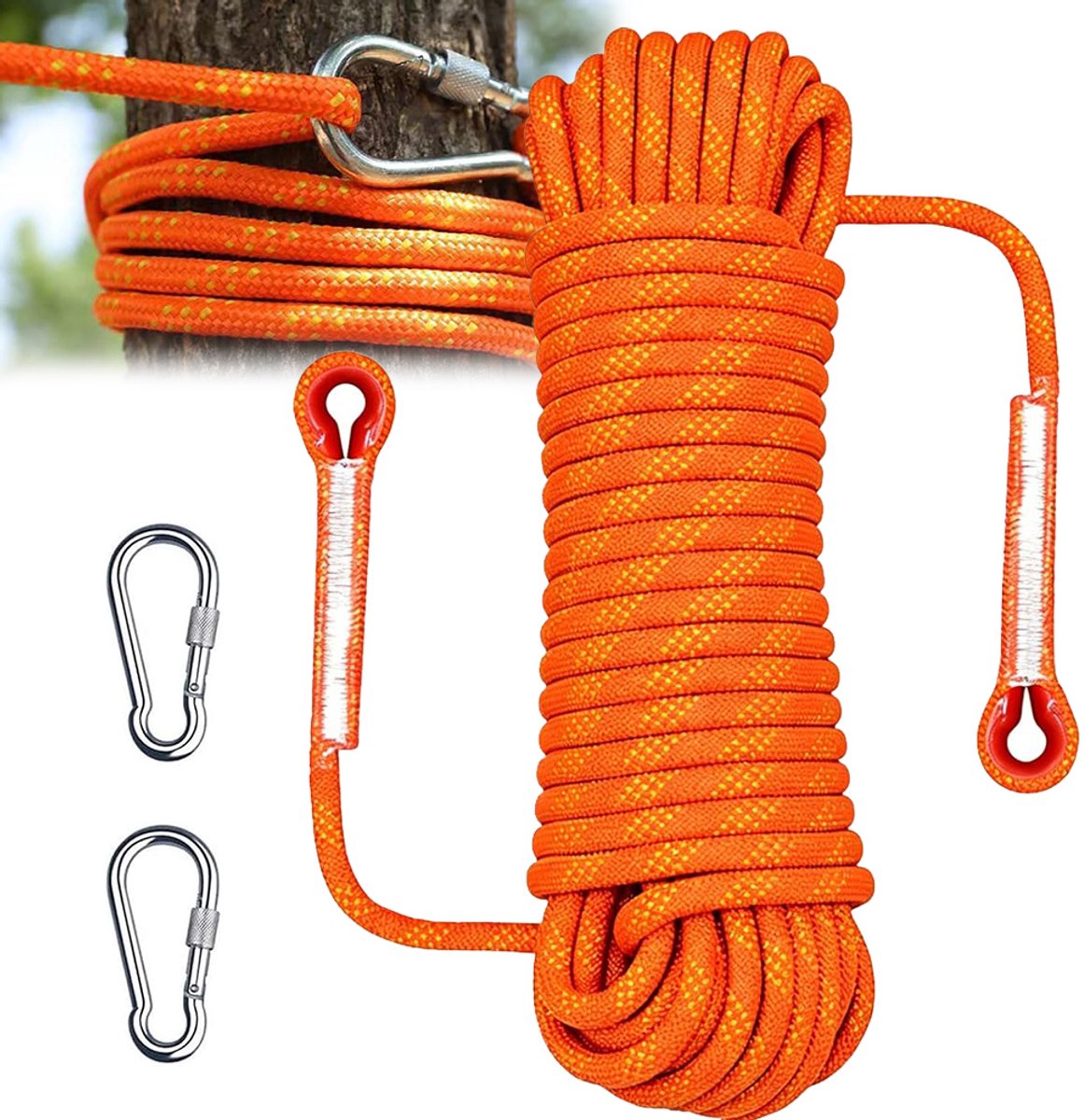Klimtouw - Touw - 10m x 10mm - 1250 Kg Trekkracht - voor Rotsklimmen, Kamperen en Varen