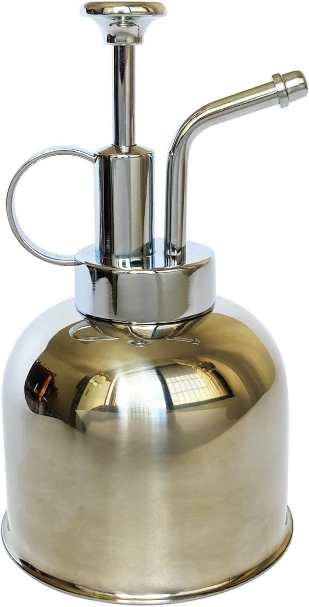 Moderne Gieter en Plantenspuit van RVS, Ideaal voor Binnenplanten, Water geven en Besproeien (0.3L)