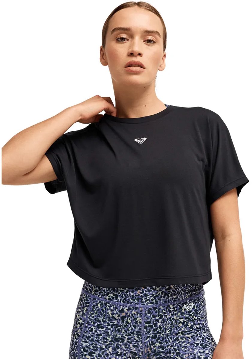 Roxy Everyday Flow Korte Mouw Top L Vrouw Antraciet