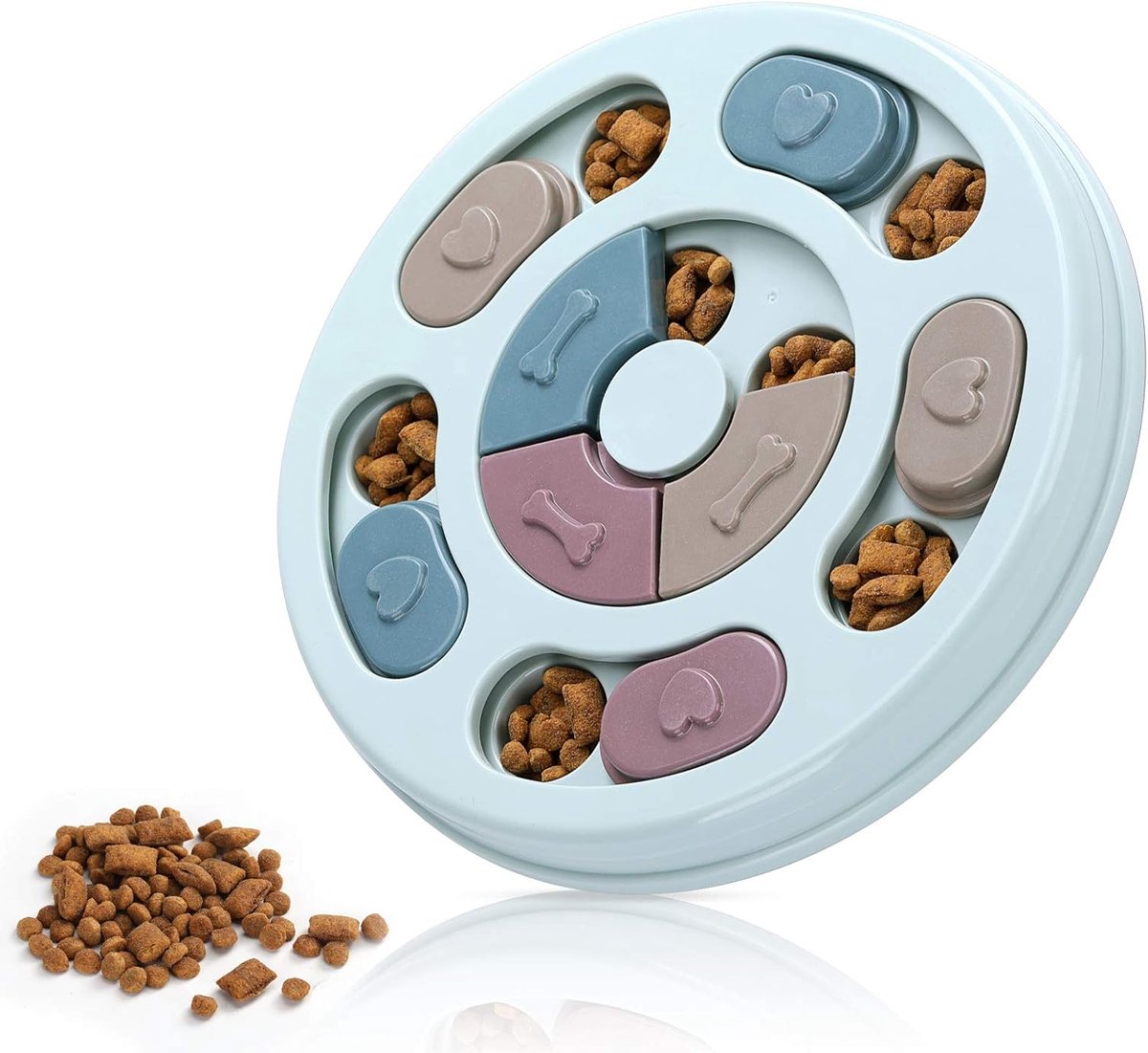 Hondenpuzzel voor Traktaties - 24 cm - IQ-Training en Mentale Verrijking - Interactief Voerspeelgoed - Blauw