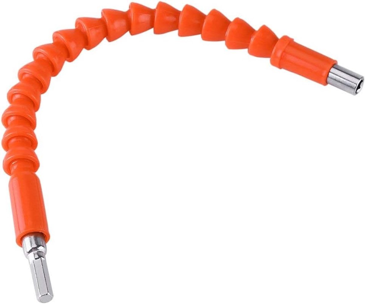 Flexibele Schroevendraaier Verlenging van 1/4 Inch met Magnetische Tip en Oranje Kunststof Handvat voor Precisiewerk