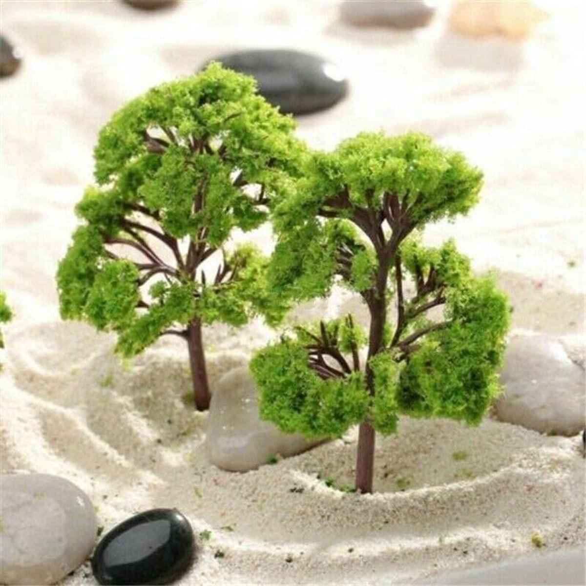 Miniatuur Modelbomen voor Spoorweglayouts - 10 Stuks Plastic Landschapsdecoraties voor Modelbouw en Treinbanen, 4 cm Hoog