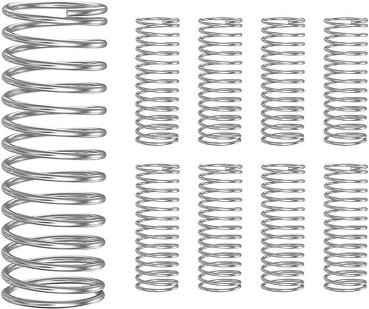 Verpakking van 10 drukveren van roestvrij staal 304, helicoïdaal, draaddiameter 0,7 mm, buitendiameter 12 mm, totale lengte 30 mm