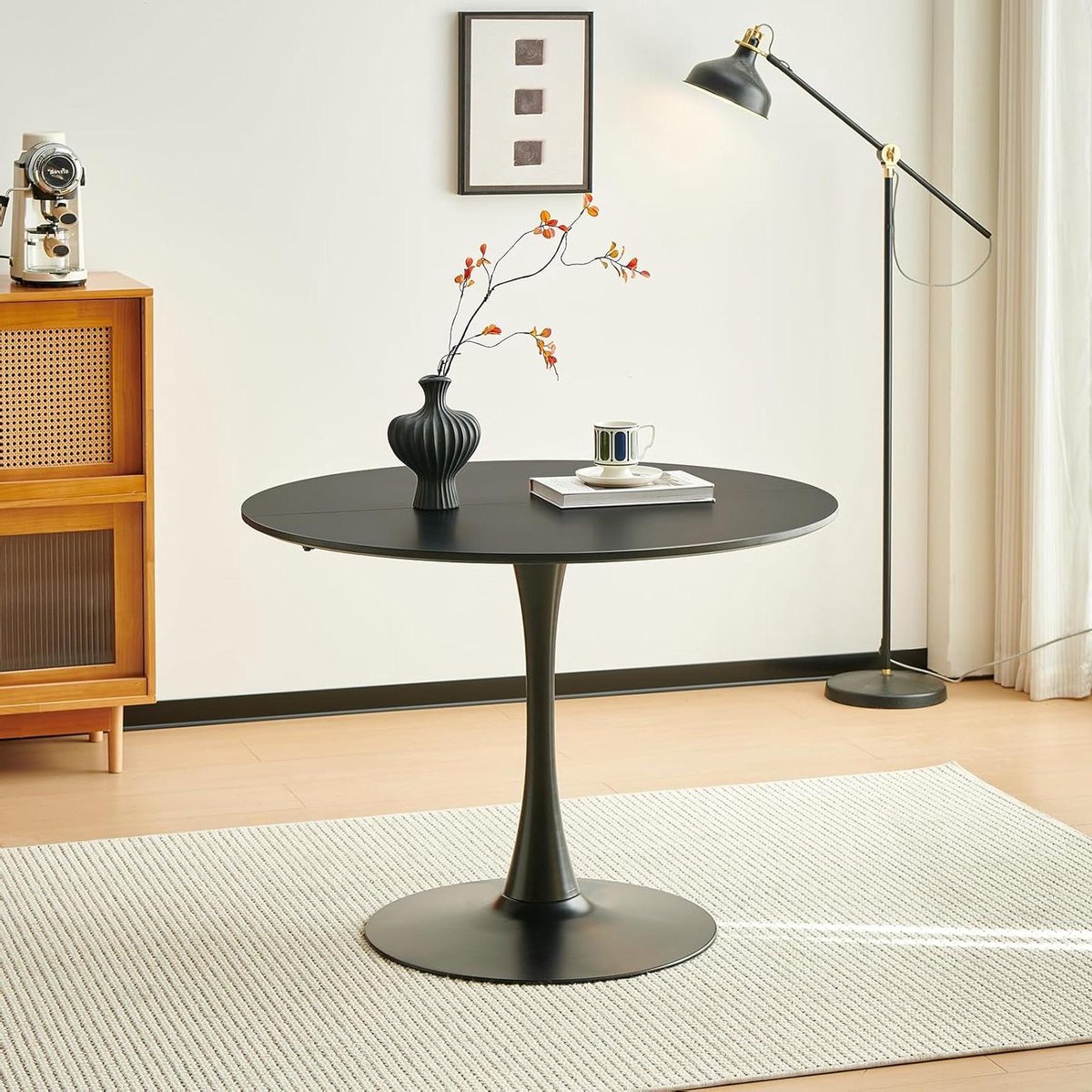 Eettafel Rond - Eettafel Keuken - Samen Eten - Modern Scandinavisch Design - 100 cm Diameter - Zwart