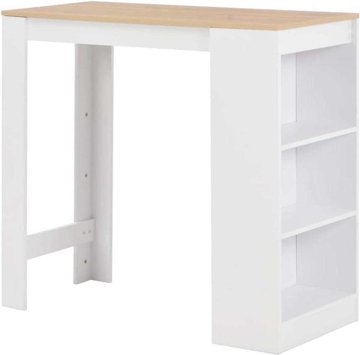 Bartafel met Plank - Hoge Tafel Keuken - Kleine Ruimtes - 3-Laags Opslagrek - 110 x 50 x 103 cm