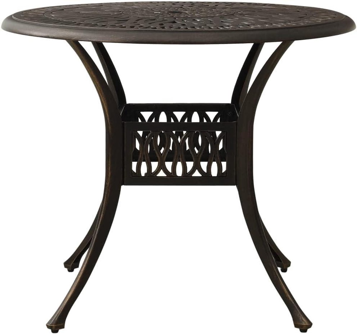 Tuintafel Rond - Terrastafel Buiten - Buiten Genieten - Hol Design Blad - 90 cm - Brons
