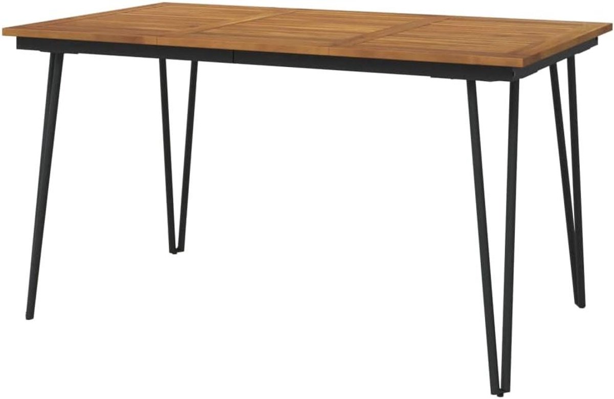 Houten tuintafel - Eettafel terras - Buiten eten - Massief acaciahout - 140 x 80 x 75 cm - Houtkleur