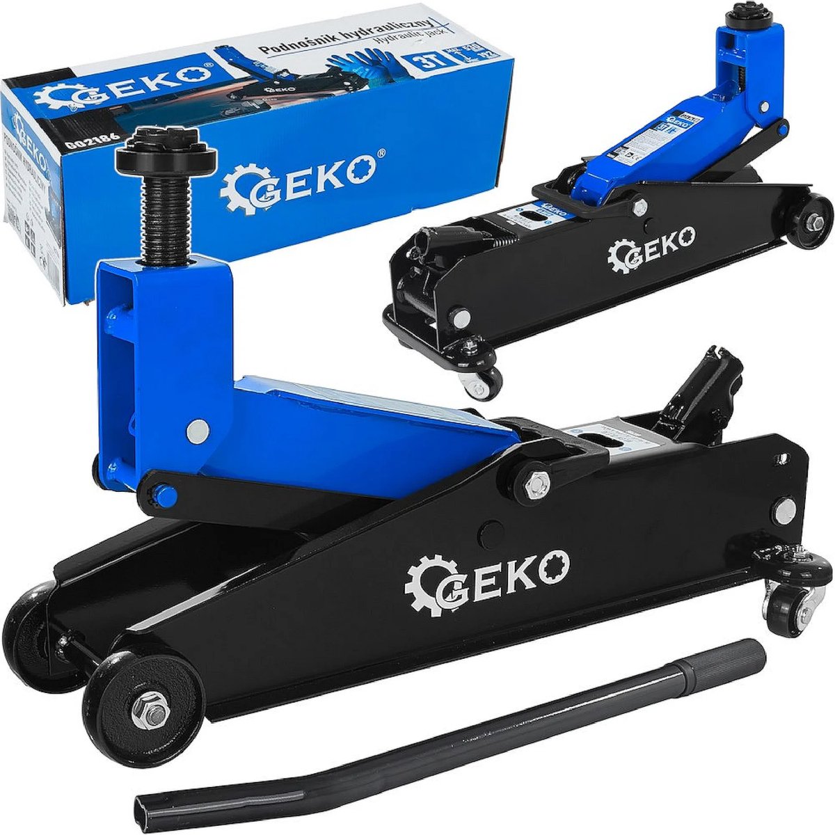 GEKO Hydraulische garagekrik 3 ton voor SUV en 4x4 met hefbereik 192-530 mm