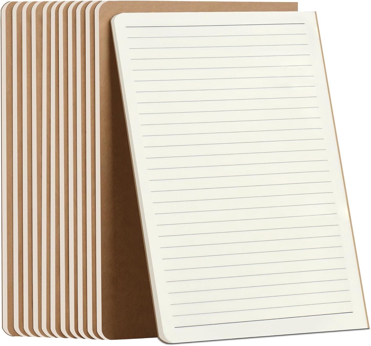12-Pak Gelinieerd A5 Notitieboek van Kraftpapier - Grootverpakking Schrijfblok met 72 Pagina's - Bruin