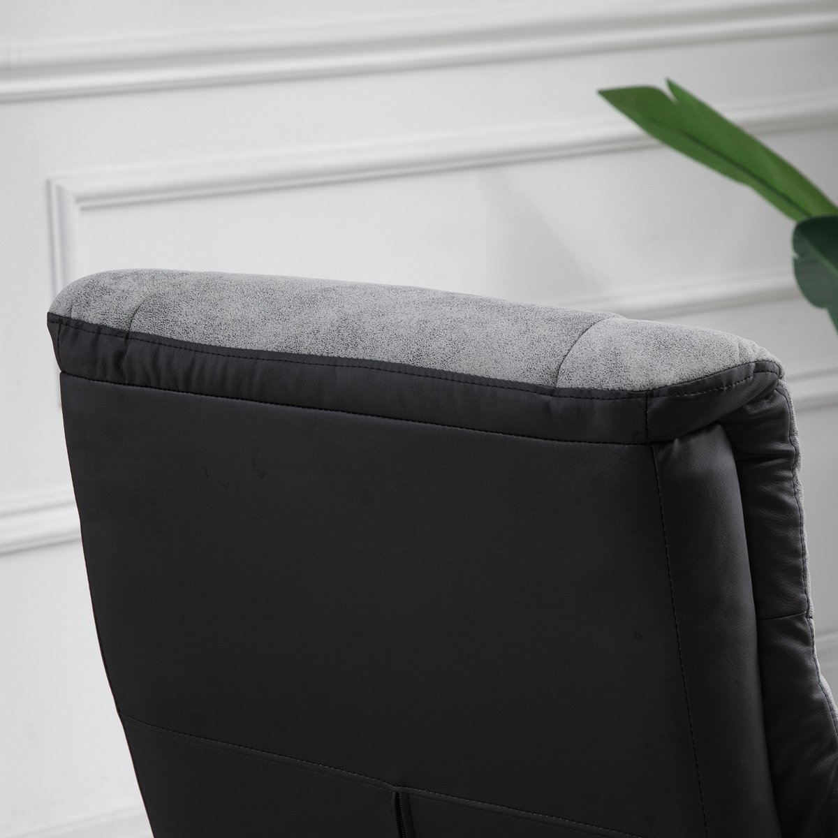 YYchan fauteuil met voetenbank - grijs - 78 x 82,5 x 109 cm