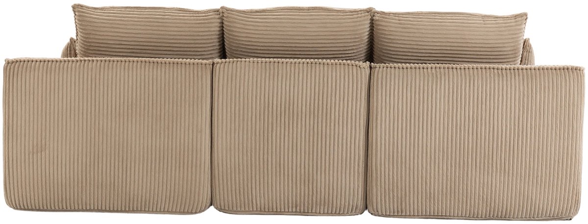 YYchan modulaire bank met hocker - kaki - 263 x 167 x 85 cm