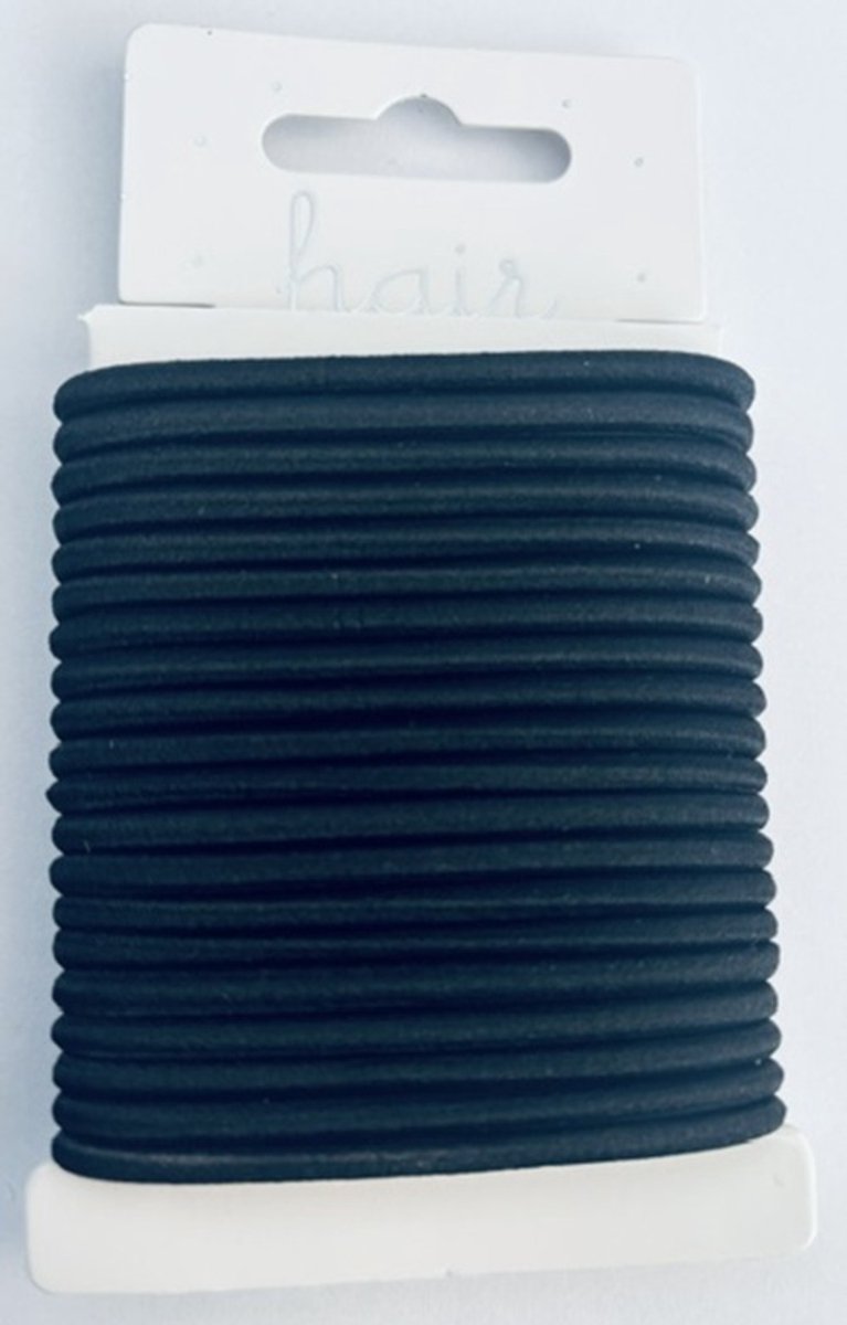 Haarelastiek Nylon - Dikte 4mm - Zwart - 20 stuks