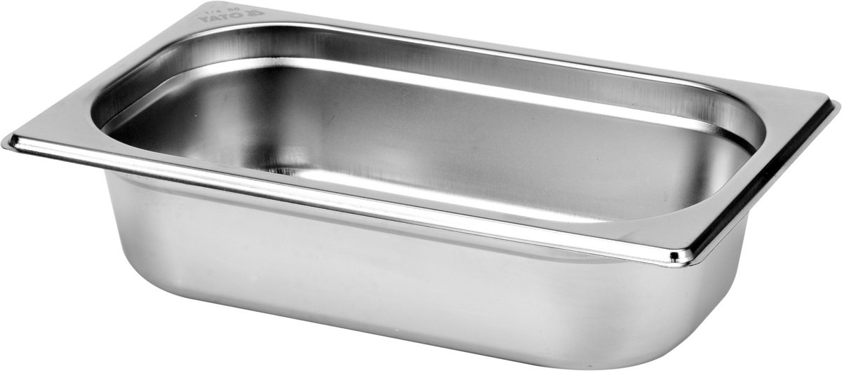 YATO Professionele Gastronorm Bak GN 1/4 – 65 mm Diep – 1.8 Liter – Hoogwaardig RVS 201 – Temperatuurbestendig -40°C tot +300°C
