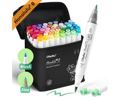 Ohuhu HonoluluΒ² Alcohol Art Markers - Brush & Fine Tip - 48 kleuren