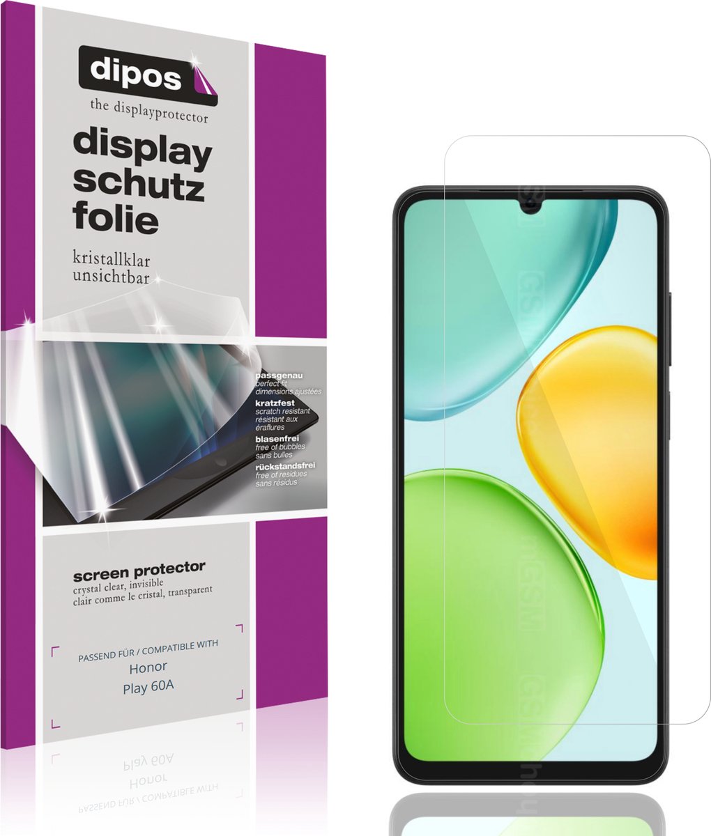 dipos – 4x Beschermfolie geschikt voor Honor Play 60A | Krasbestendige & heldere Screenprotector Ultra-Thin