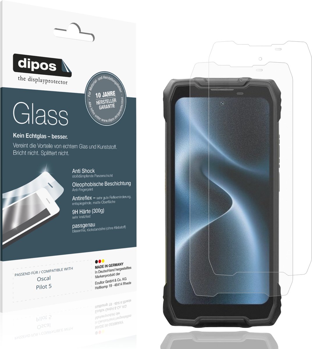 dipos – 2x Matte Pantserfolie geschikt voor Oscal Pilot 5 | 9H Screenprotector
