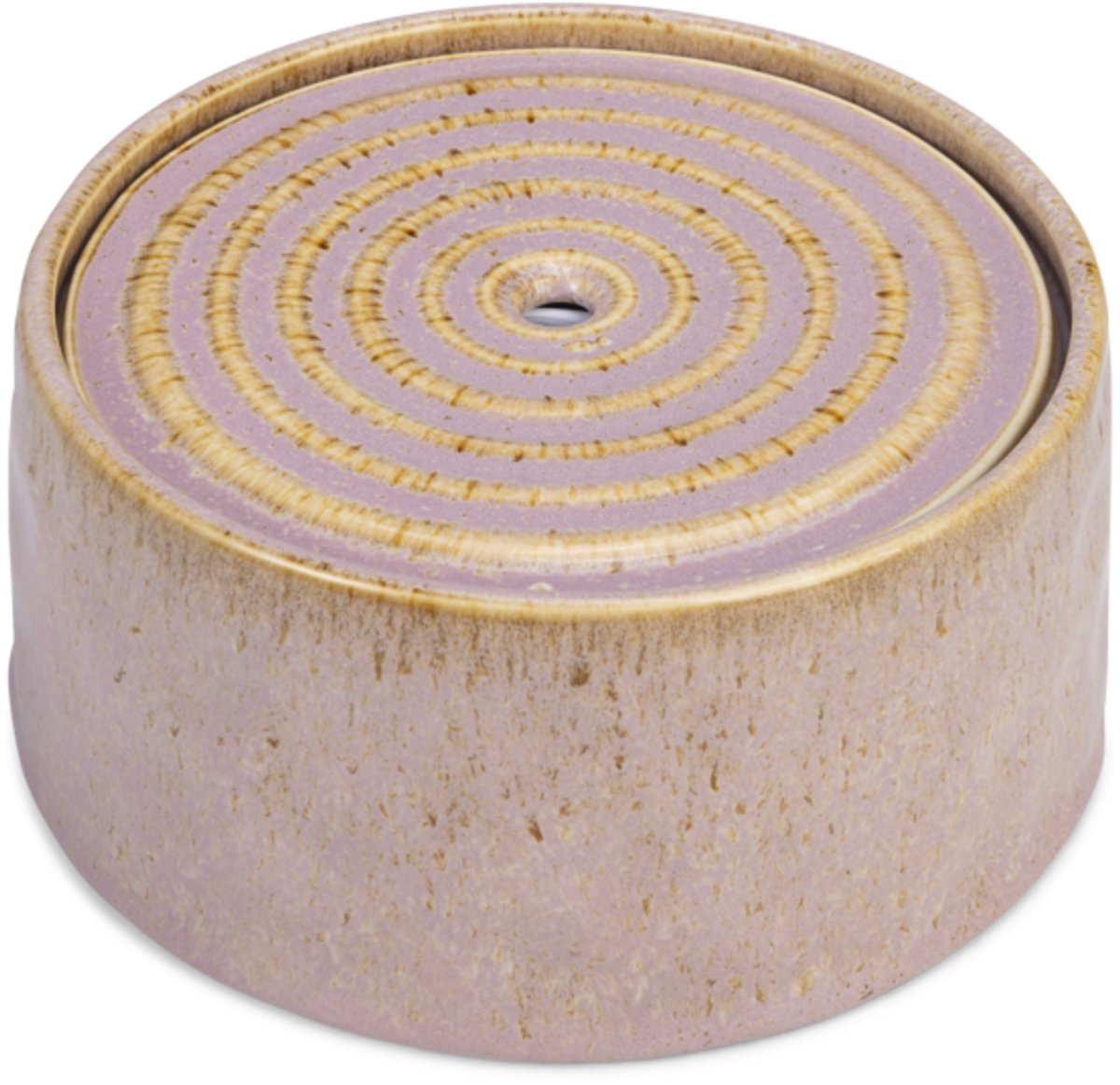 Designed by Lotte Drinkfontein kat Jace - Waterfontein kat - Met filter - Keramiek - Roze - 20x20x10 cm - 1,05 L