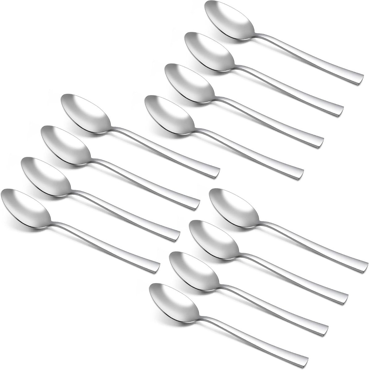 Set van 12 RVS Koffielepels, Ideaal voor Espresso, Thee, Desserts en Milkshakes - 13,7 cm Lange Lepels