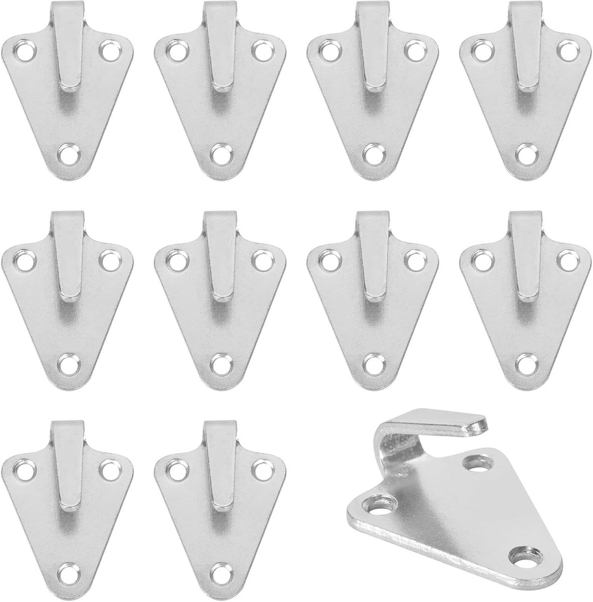 Robuuste 20 stuks zeilhaken met 3 gaten van gegalvaniseerd staal – corrosiebestendige metalen haken voor aanhangwagens, netten en zeilen, ideaal voor vrachtwagens en trailers