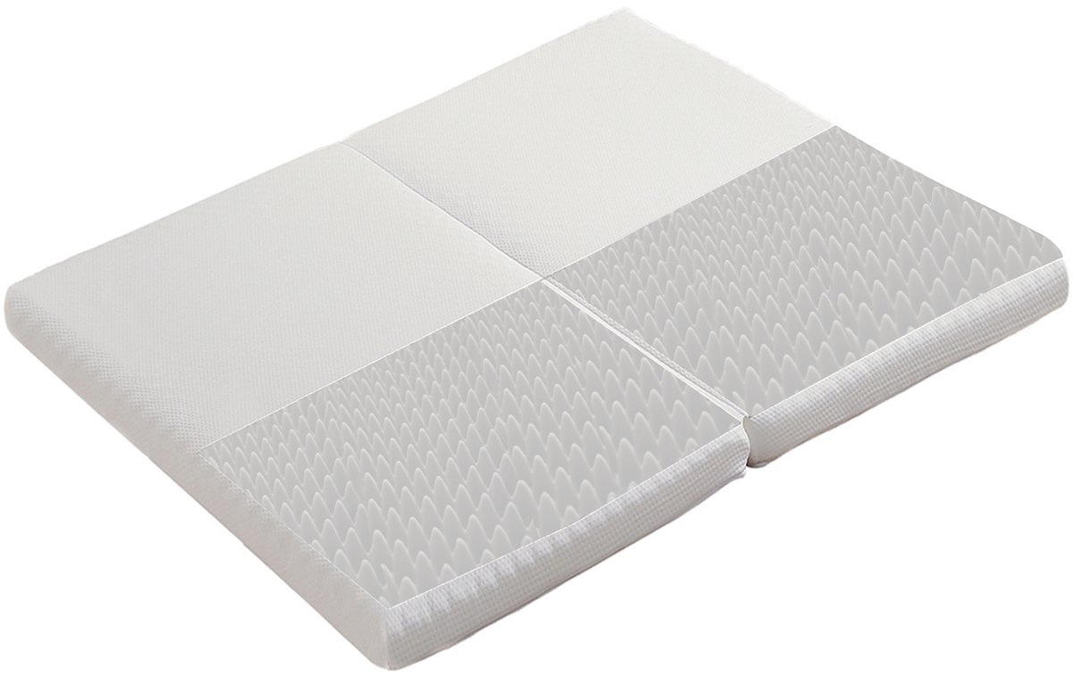 Vouwmatras 140x200 cm – Opvouwbaar tot 140x100 cm – H3 hardheid – Afneembare hoes – Schuim – Wit