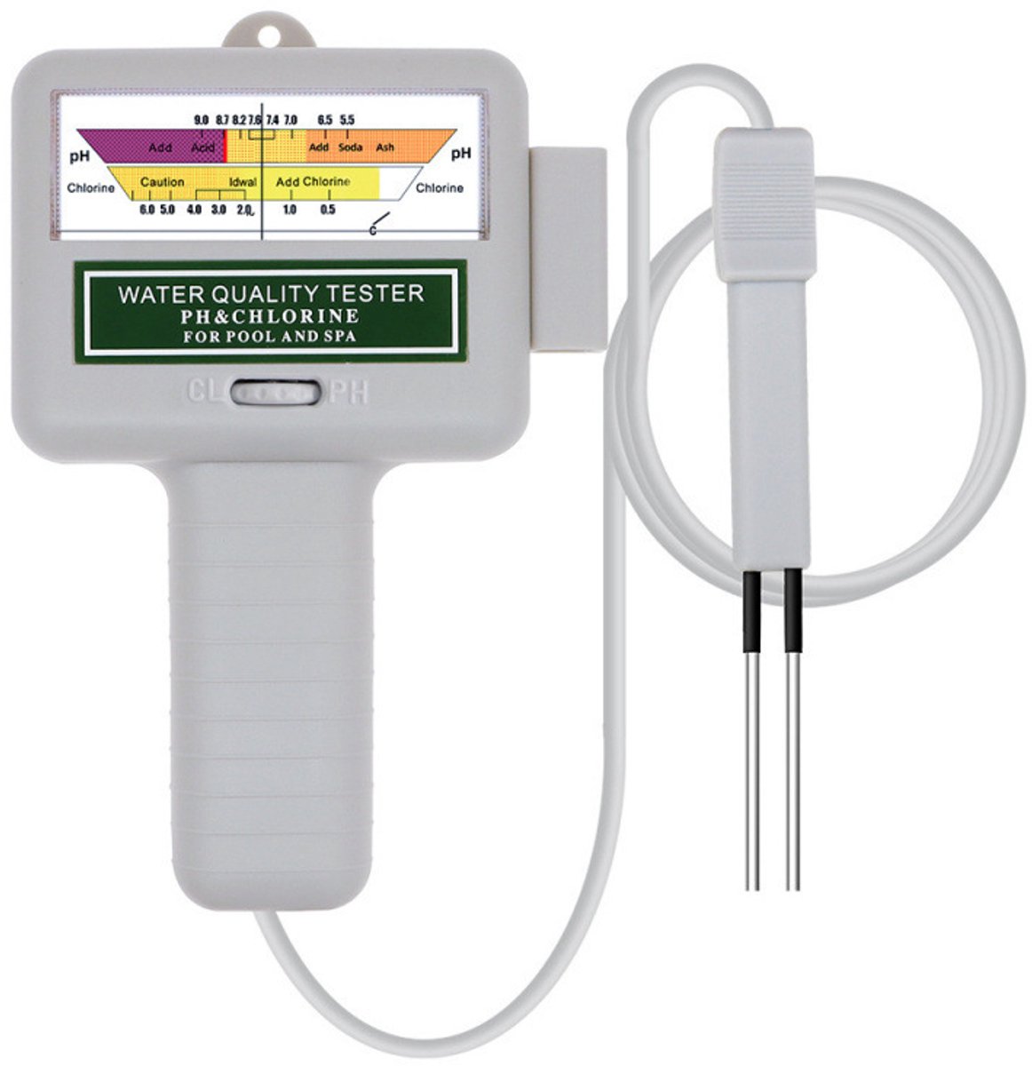 PH-meter chloortester, 2 in 1 digitale waterkwaliteitsanalysemonitor voor zwembad, spa, drinkwater
