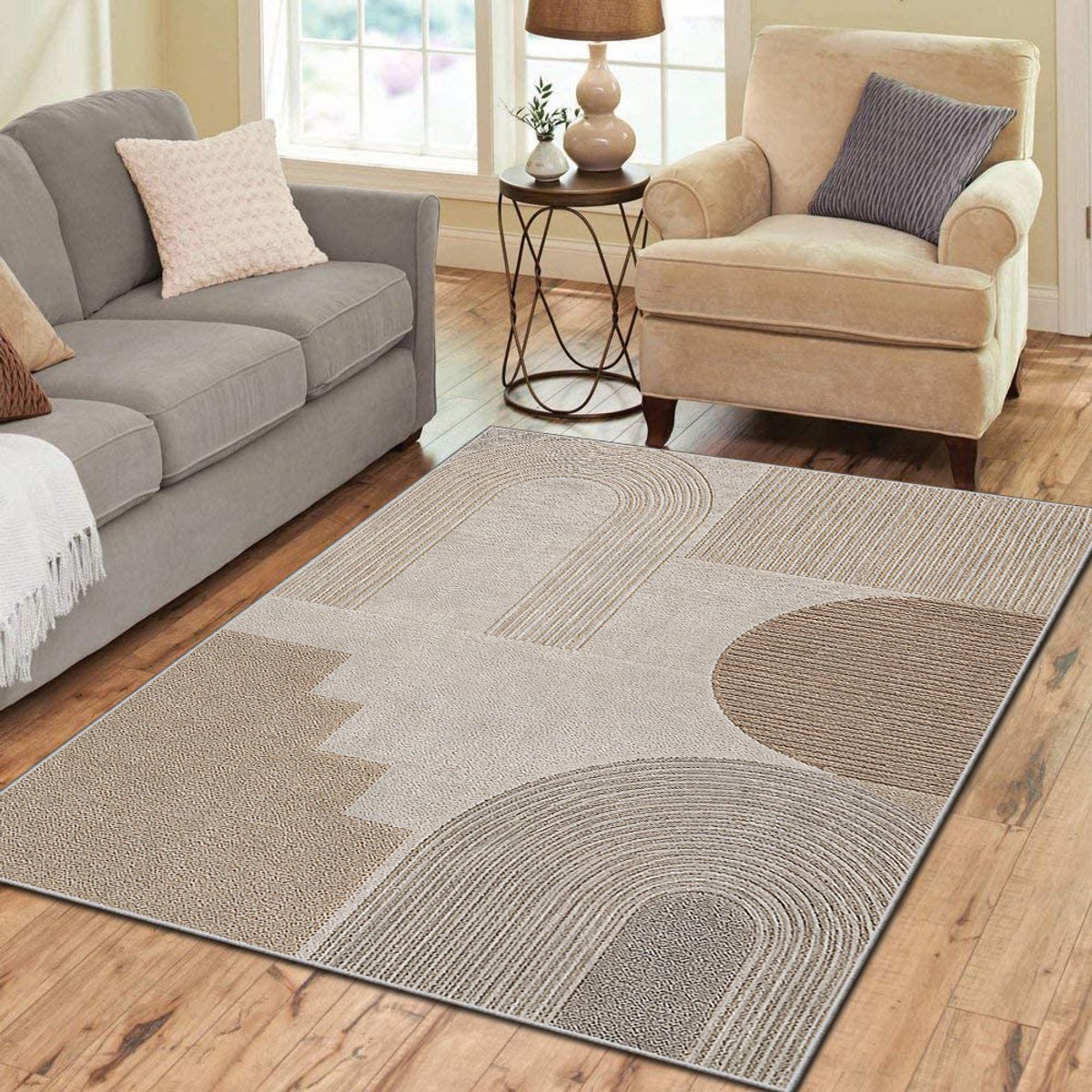 Zeo Wood - Vloerkleed - Tapijt Woonkamer - Vloerkleed 160*230 cm - Anti Slip - Machinewasbaar