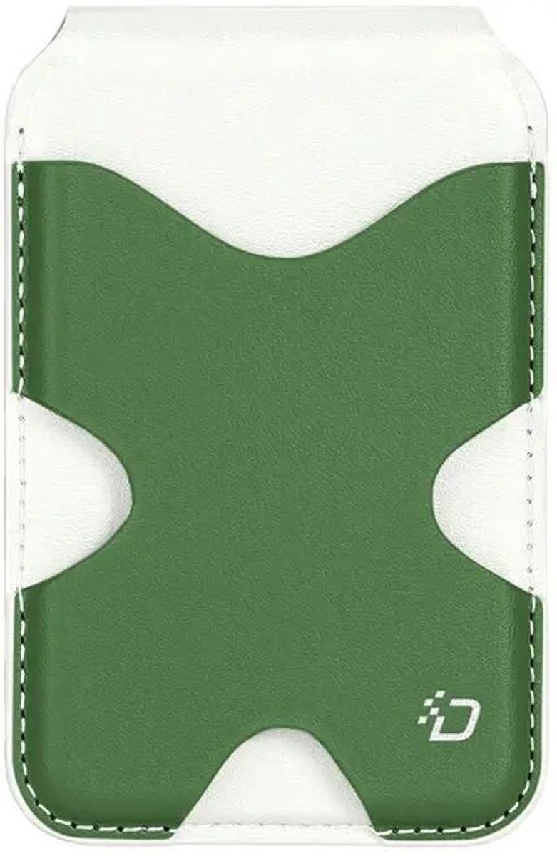 Dux Ducis Magnetische Kaarthouder - Wallet met Magneet Ring - Pasjeshouder voor vijf Pasjes - met Standaard - Wit Groen