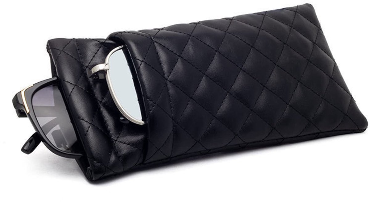 Face Shadow Zachte Brillenkoker voor 2 Zonnebrillen, Brillendozen met Snap Sluiting, Zonnebrilkoker voor Vrouwen en Mannen, Unisex