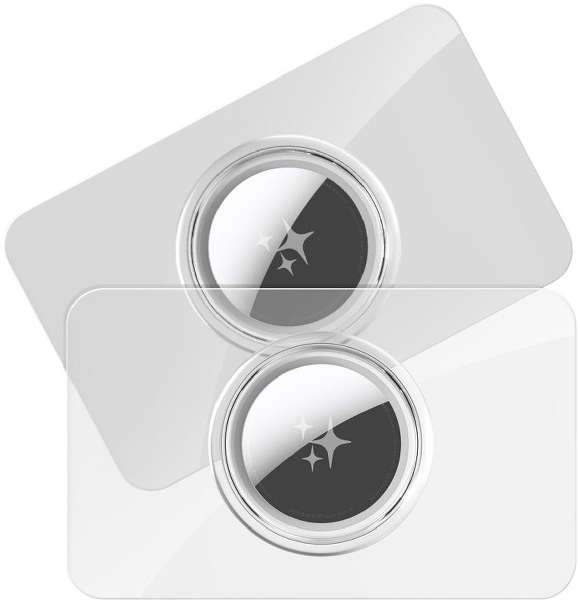 Dux Ducis Kaarthouder Geschikt voor AirTag - Hoesje voor Portemonnee & Pasjeshouder - Transparant (2-Pack)