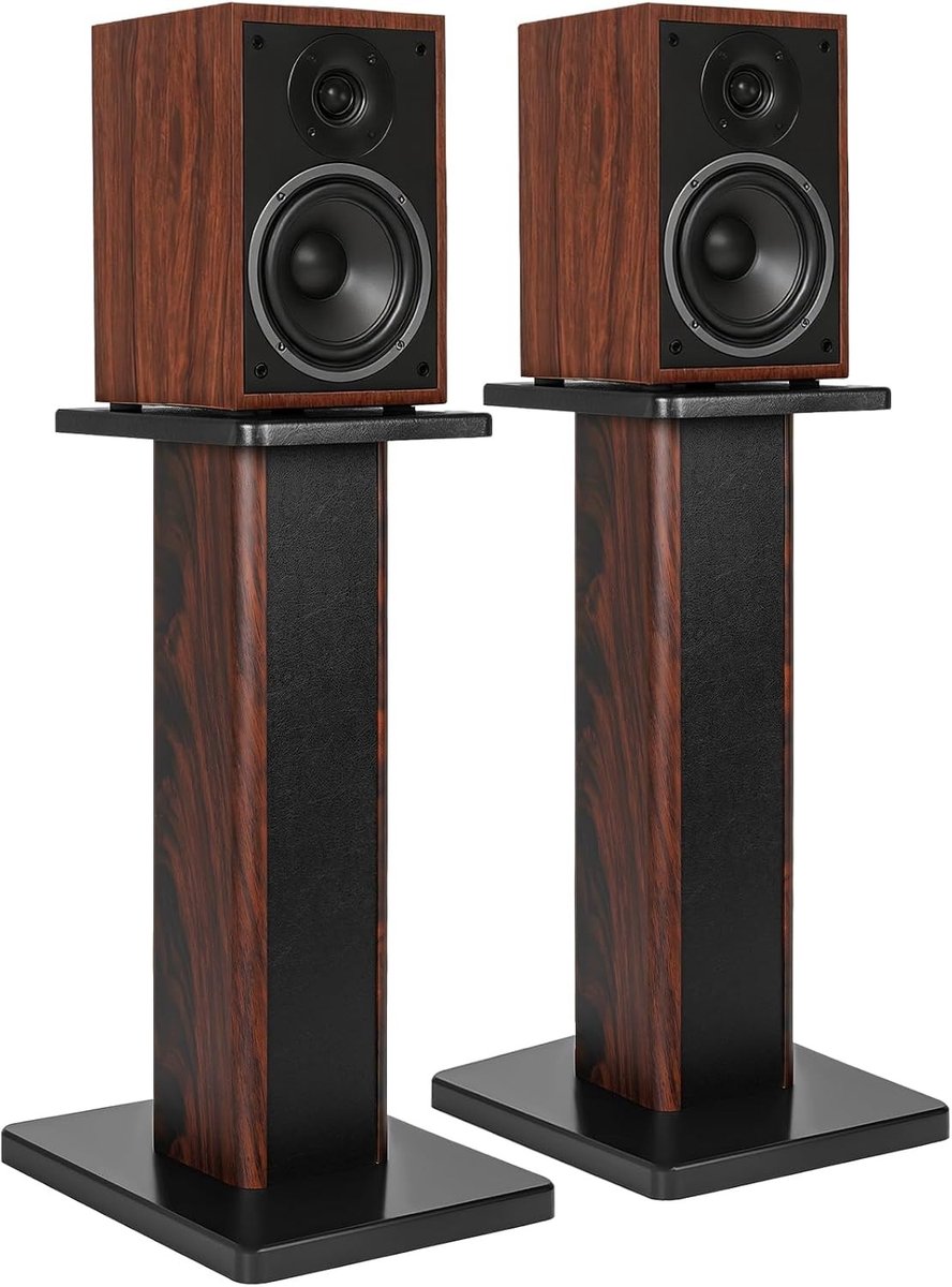 Verstelbare Houten Luidsprekerstands van 20", Set van 2 met Sand Fill Tuning, Ideaal voor Surround Sound en Thuisbioscoop Systemen