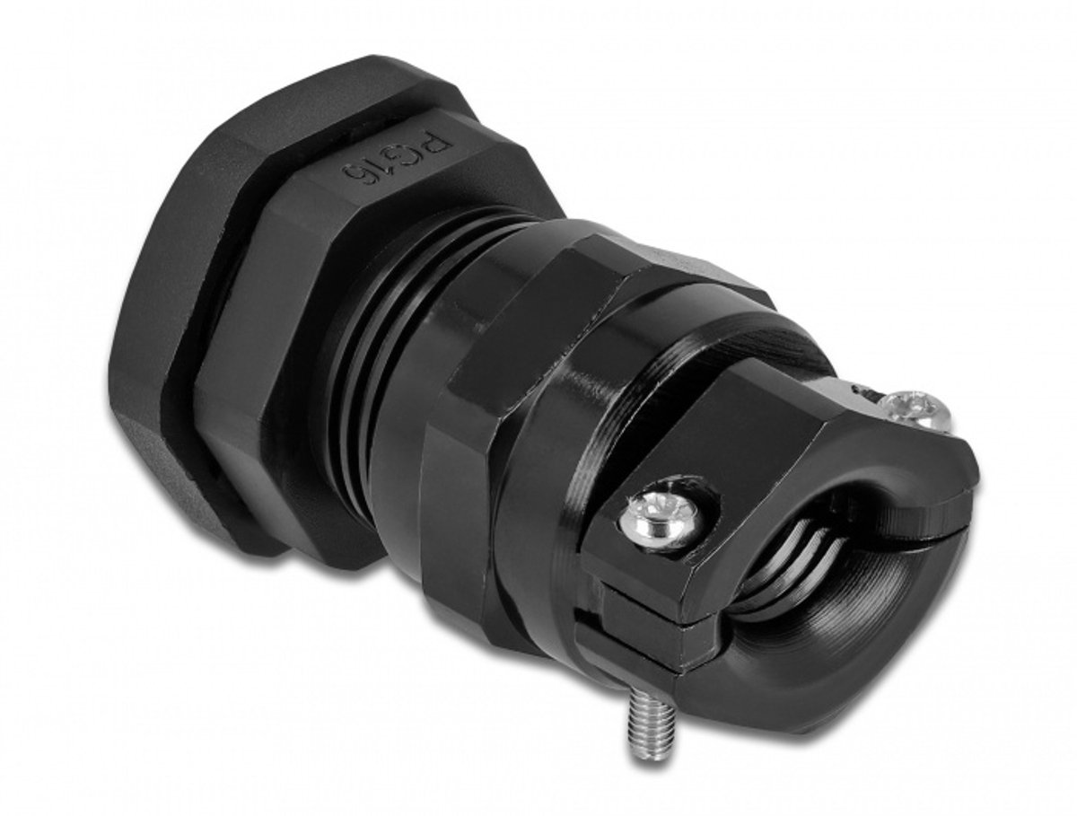 Kabelwartel PG16 met trekontlasting en buigbescherming zwart