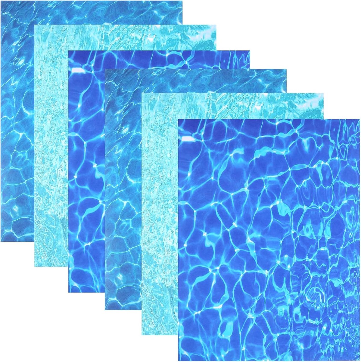 Kunstwatergolven stickers voor modelbouw - Zelfklevende watertextuur voor microlandschappen, waterglijfolie en creatief knutselen - 6 vellen