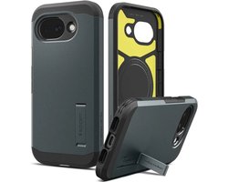 Spigen Tough Armor Hoesje Geschikt voor Google Pixel 10a | Compatibel met MagSafe / Qi2 | Back Cover Militaire Standaard | Kickstand | Grijs