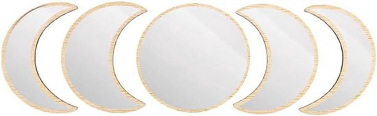 - Muurdecoratie Spiegelset - Bohemian Scandinavische Stijl - Natuurlijke Woondecoratie - S