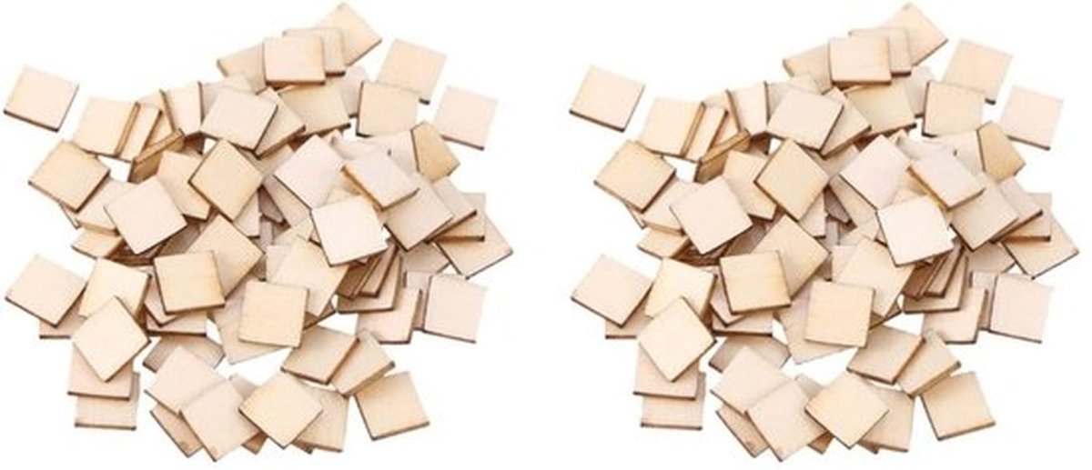 600 Stuks Vierkante Houten Accessoires - Onbewerkt voor DIY Decoratie