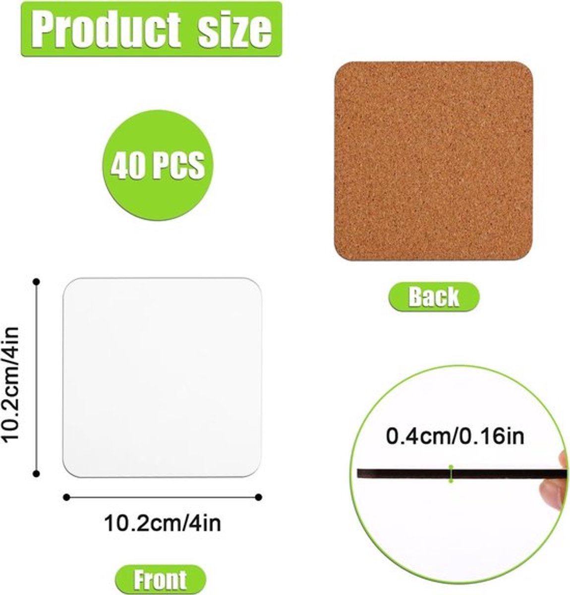 40st Vierkante Onderzetters 102x102cm MDF Blanco Hardboard-Houten-Kurk Doe Het Zelf Ambachten Schilderen Home Decor